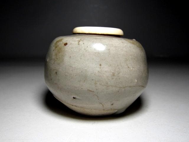 ＜hmhm様＞宋胡録茶入 「長雨」 挽家 表千家十二代 惺斎花押　　　　m145