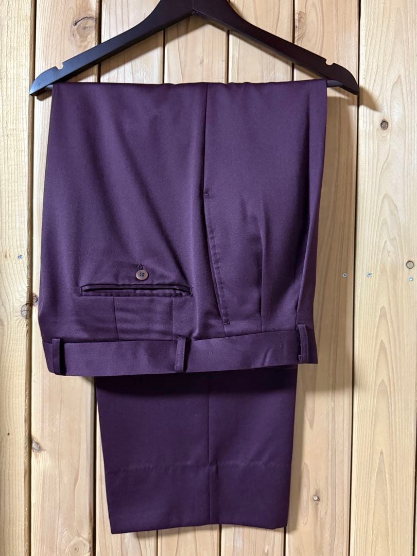 ダブル スーツ ワインレッド 90年代 古着 セットアップ