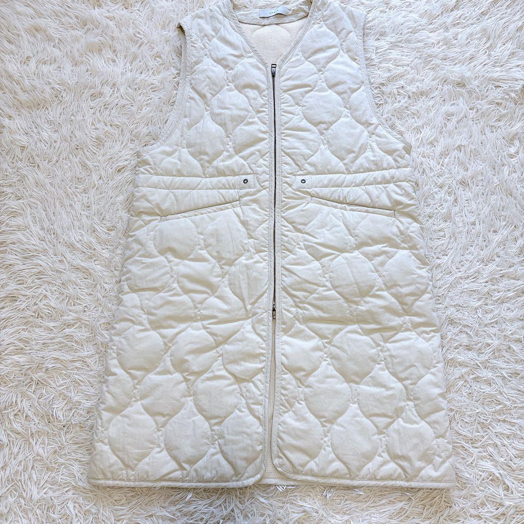 美品 アギュー　3way ロングマウンテンパーカー　キルティングベスト付 白