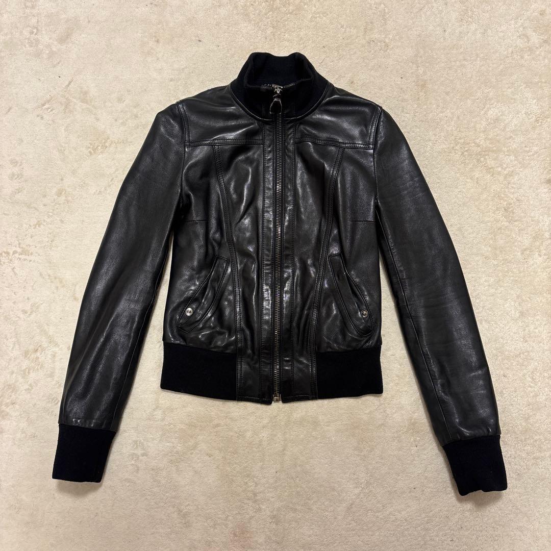 激レア⭐️dolce&gabbana ラムレザー シングルライダース　レオパード