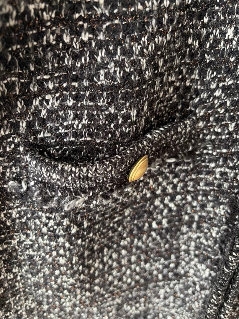 23区 ファンシーツイード ニットジャケット　金ボタン　定価31,900円