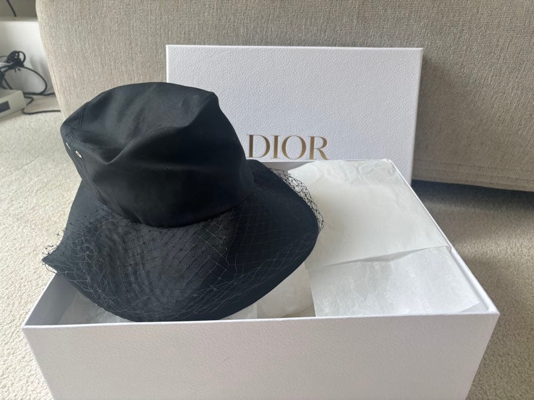 Dior ブラック バケットハット ネットデザイン