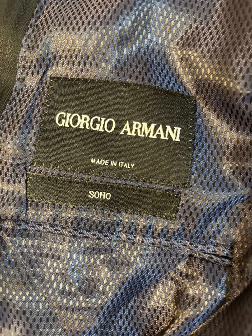 ☆ ARMANI スーツセットアップ 黒紺 L相当