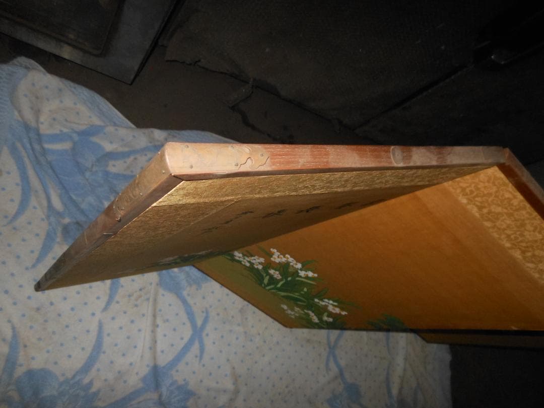 しじみん　屏風　中国絵画？　幅140㎝　高さ89㎝　(348)