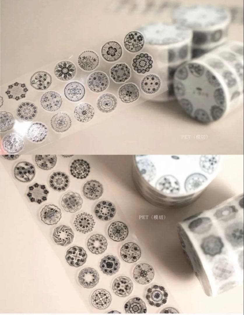 PET 蕾丝圈-黑 ダイカット 4.5cm×5.25m　海外マステ レース