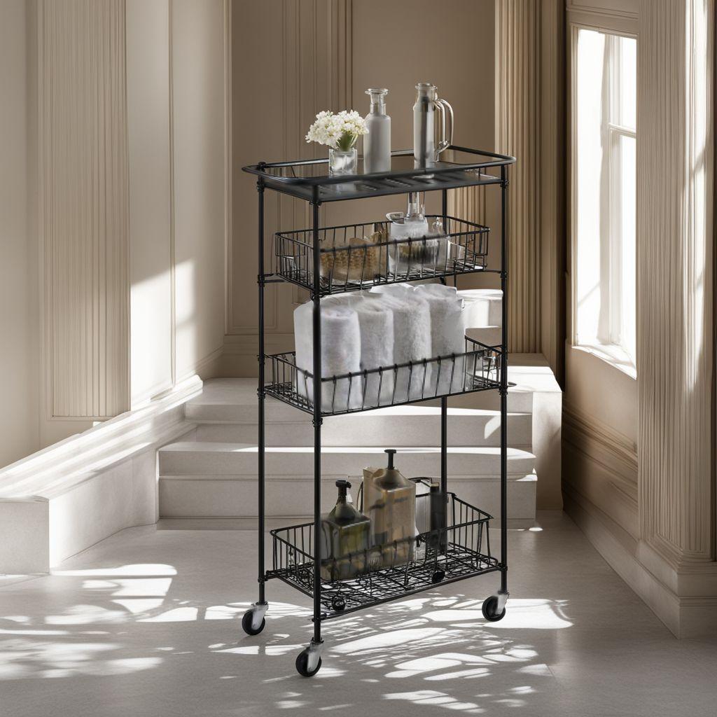 ☆収納ワゴン 隙間収納 スリム ラック キャスター付き スチール製