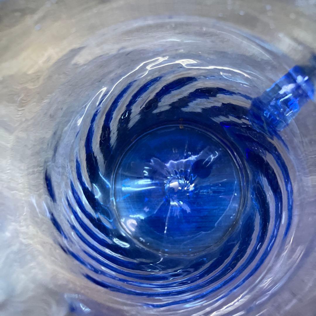 D-壁 琉球ガラス 水差し ピッチャー ブルー 吹きガラス デキャンタ 花瓶