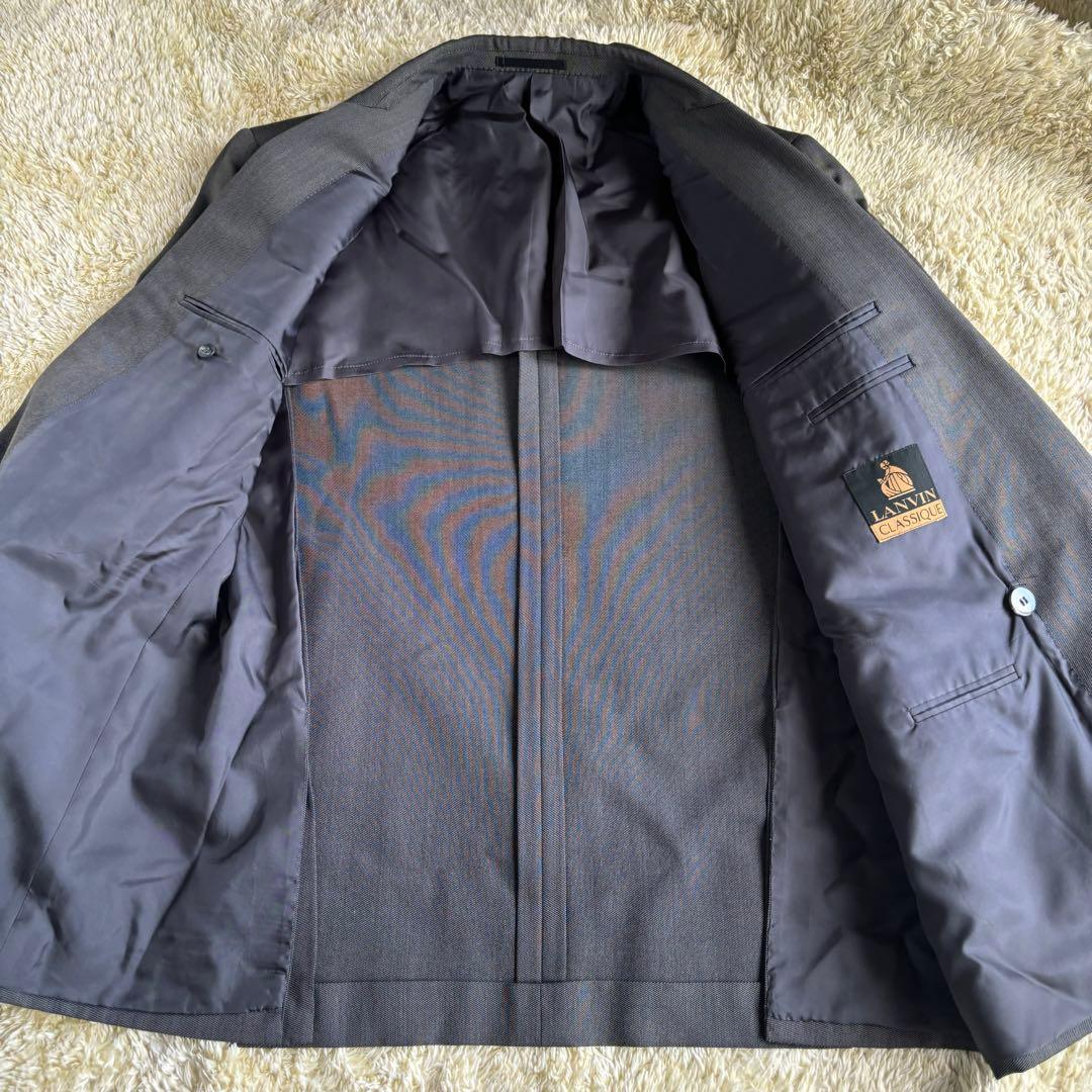 極美品　ランバン　クラシック　チャコールグレースーツ　ダブル　48 L y2k