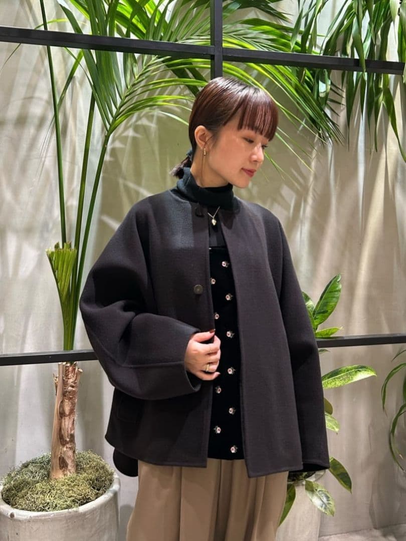 新品 24AW ウールダブルフェイス マントコート