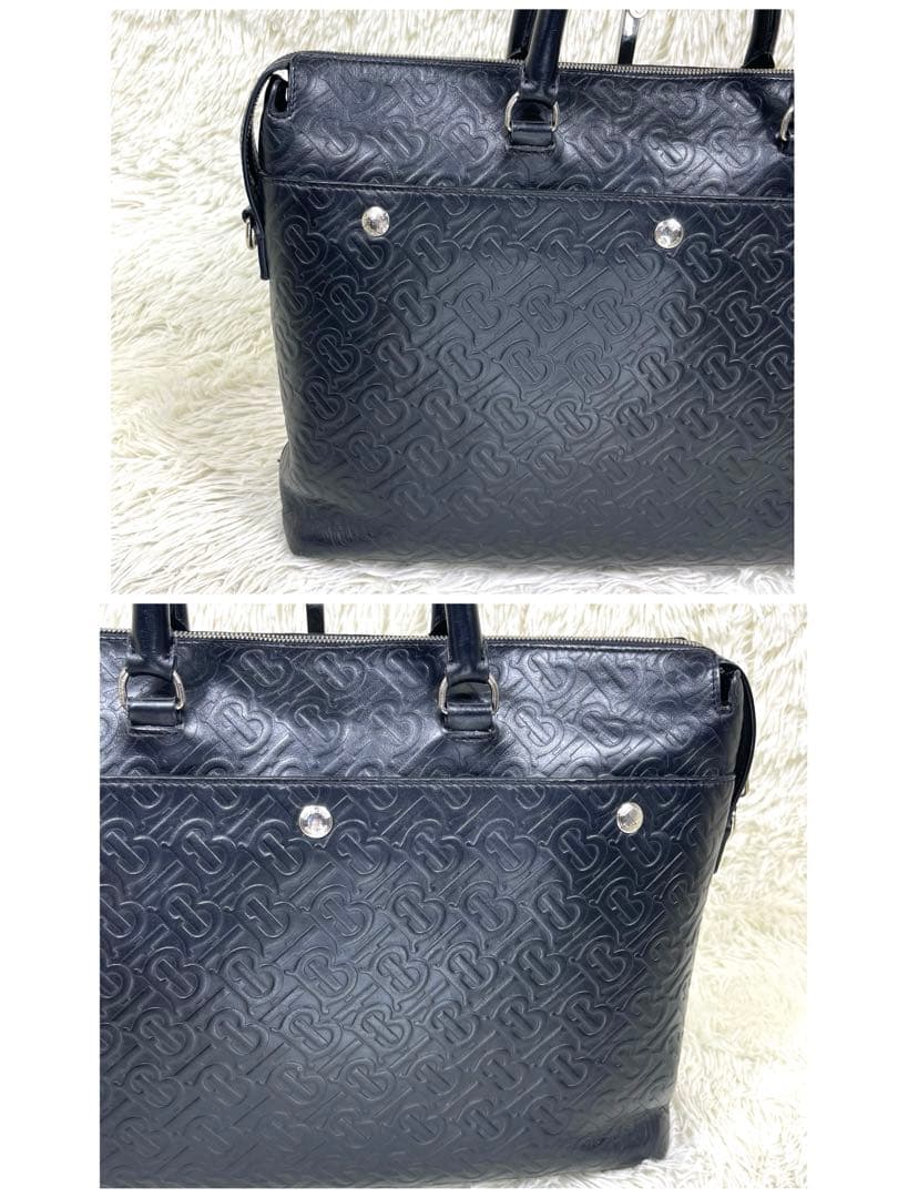 BURBERRY バーバリー　ビジネスバッグ　BTモノグラム　レザー　ブラック