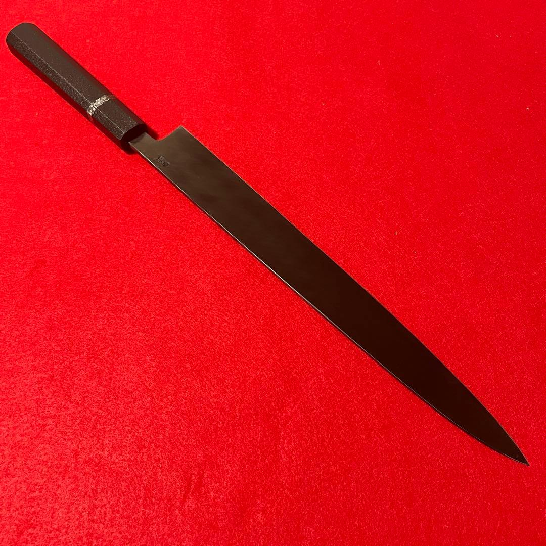 青鋼　柳刃　尺　ブラックコート