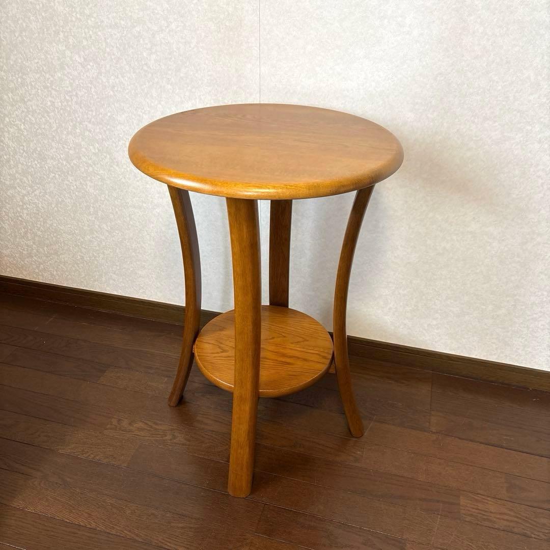【美品】浜本工芸 サイドテーブル ラウンドテーブル