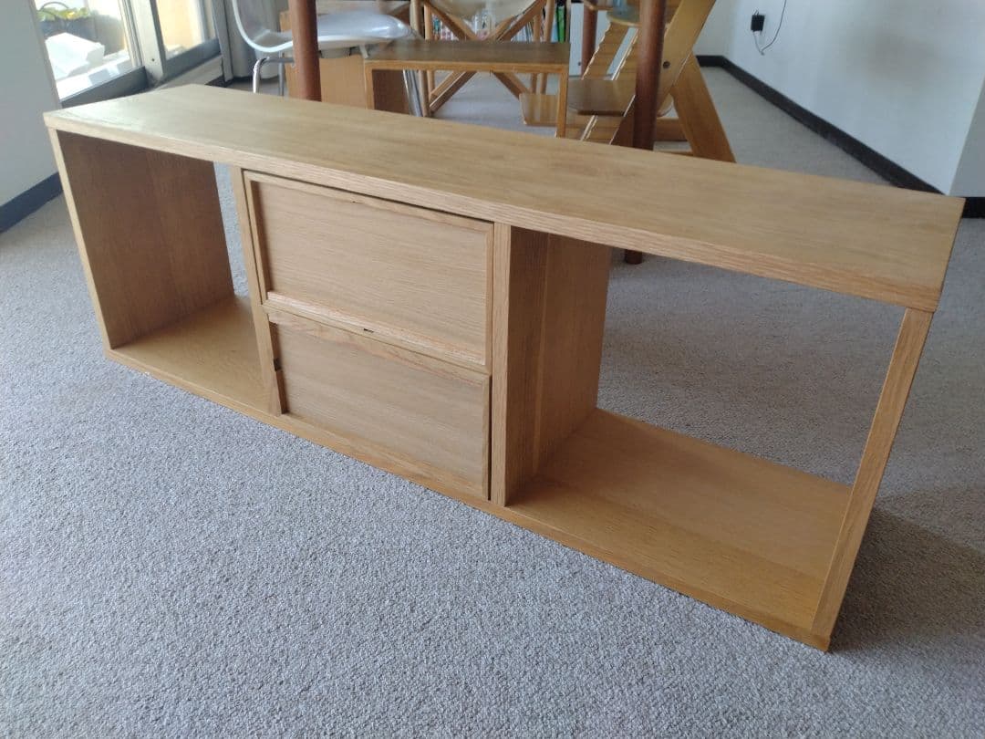 【美品】MUJI無印良品 スタッキングシェルフオーク材3段/チェストハーフ×2