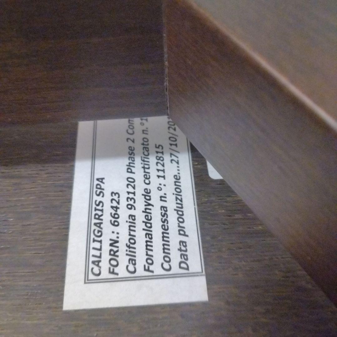 大塚家具　イタリア製　円形ダークブラウン木製サイドテーブル