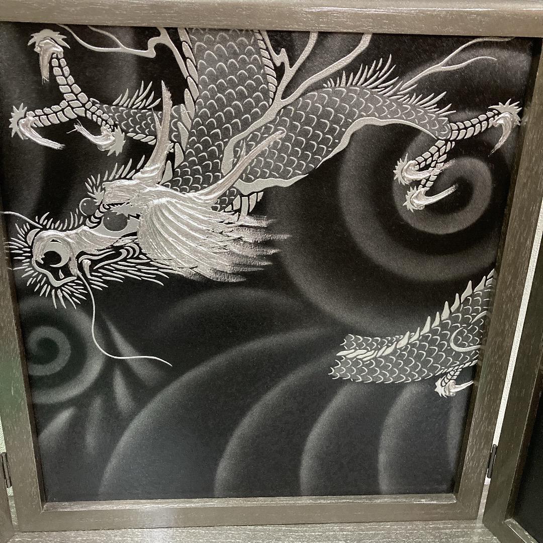 E2 高級桐　銀塗り台巾60㎝位　五月人形台屏風　5月兜台　5月屏風　鎧兜飾り