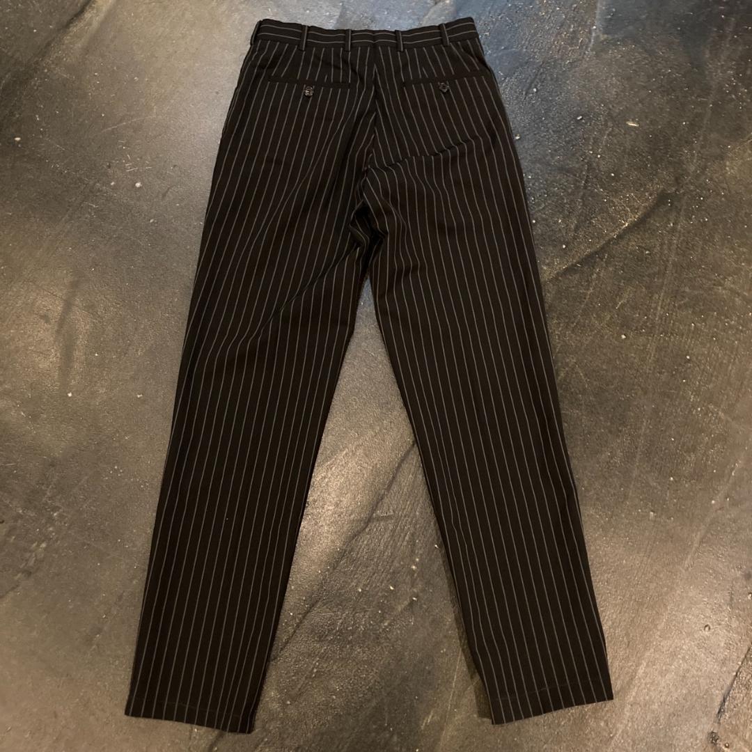 PRADA ストライプ柄3釦セットアップシングルスーツ46 ブラックイタリア製