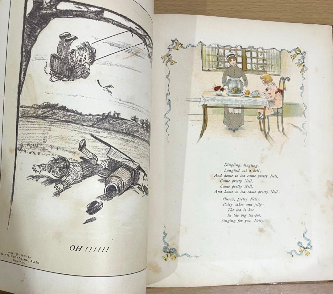 No.357希少 アンティーク 古書 洋書 絵本 ビクトリアン 児童書 童謡