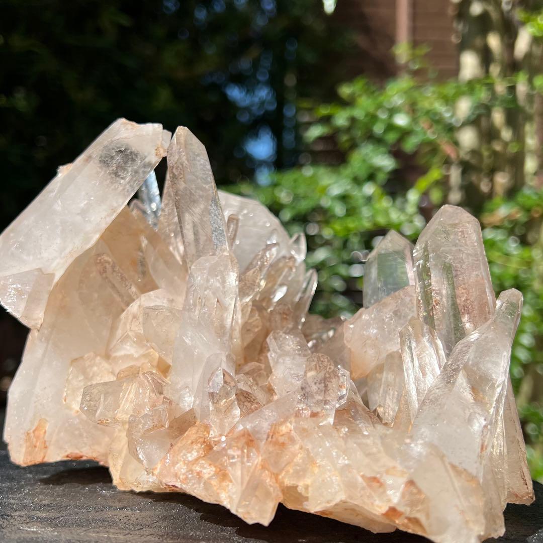✳️極稀品✨タンジェリンパワーと高透明度✨極上透明度 水晶クラスター 天然石 原石