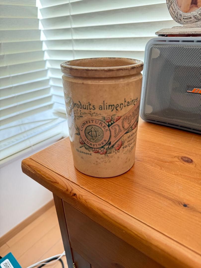 激レアフランスアンティーク陶器リュネヴィルコンフィチュールポット