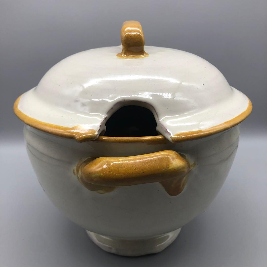 メキシコプエブラタラベラ焼ビンテージ陶器伝統工芸バード鳥蓋付きチューリンポット