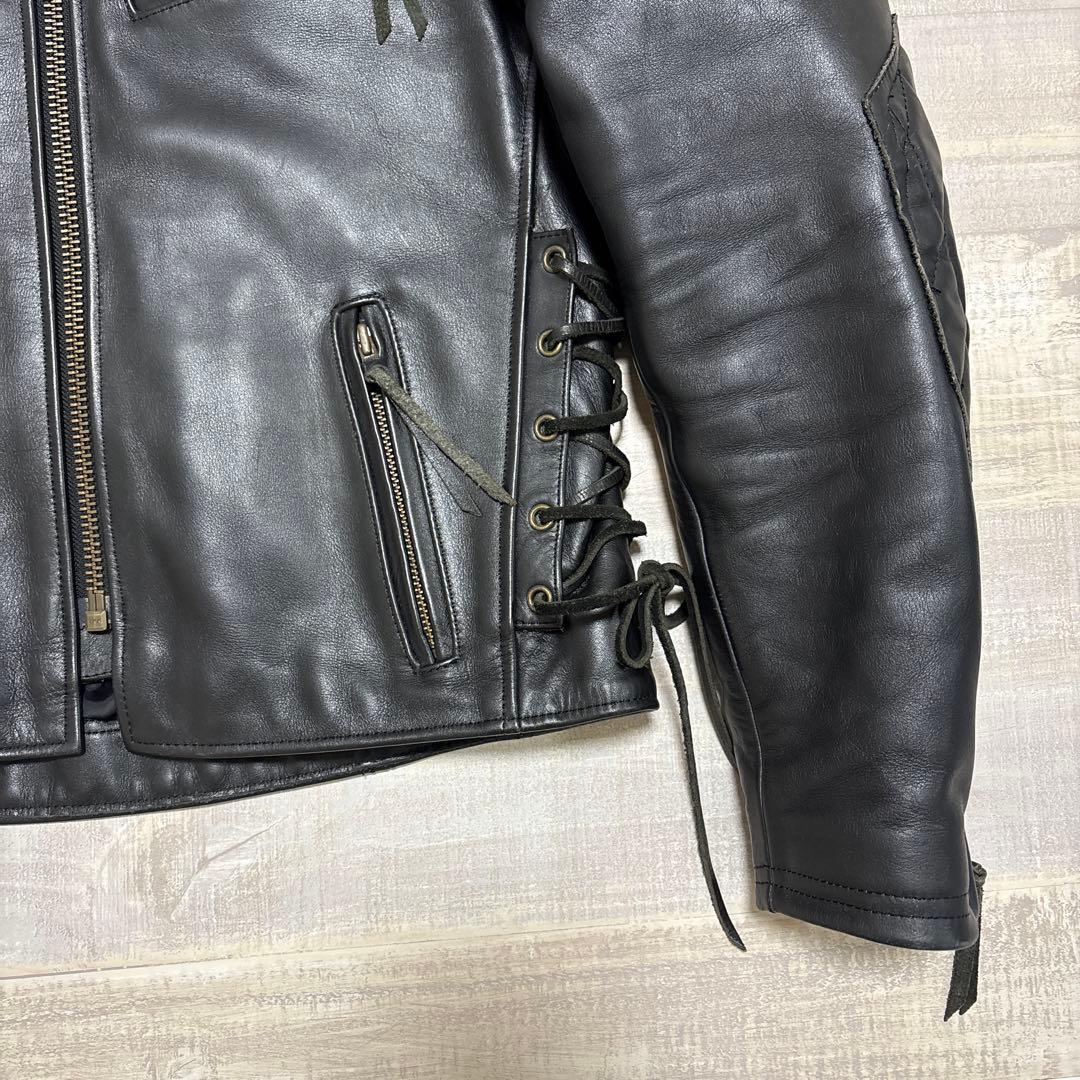 カドヤ★ K'S レザー★牛革★シングルライダース★ジャケット【メンズサイズL】