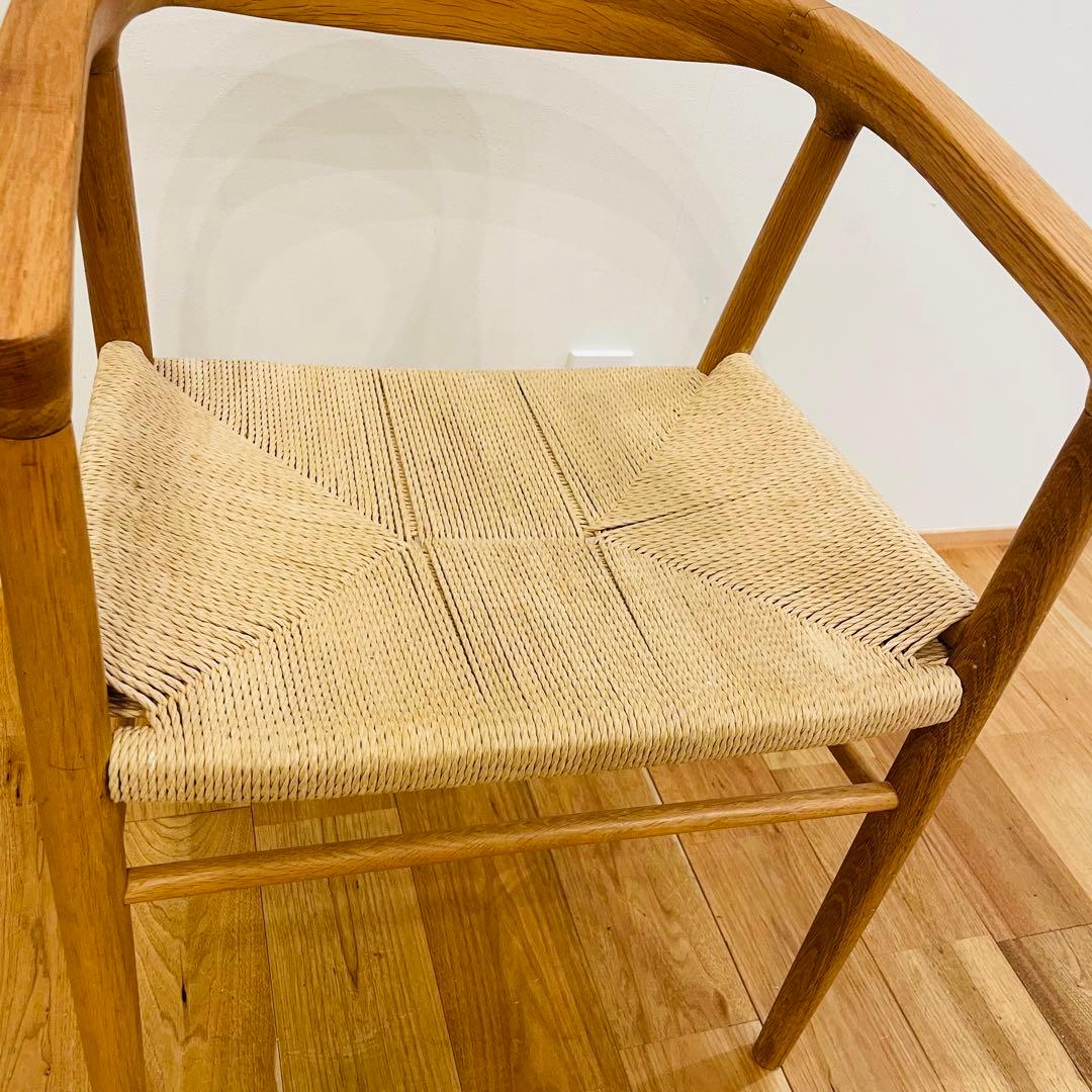 無印良品 オーク材 ペーパーコード アームチェア ダイニングチェア