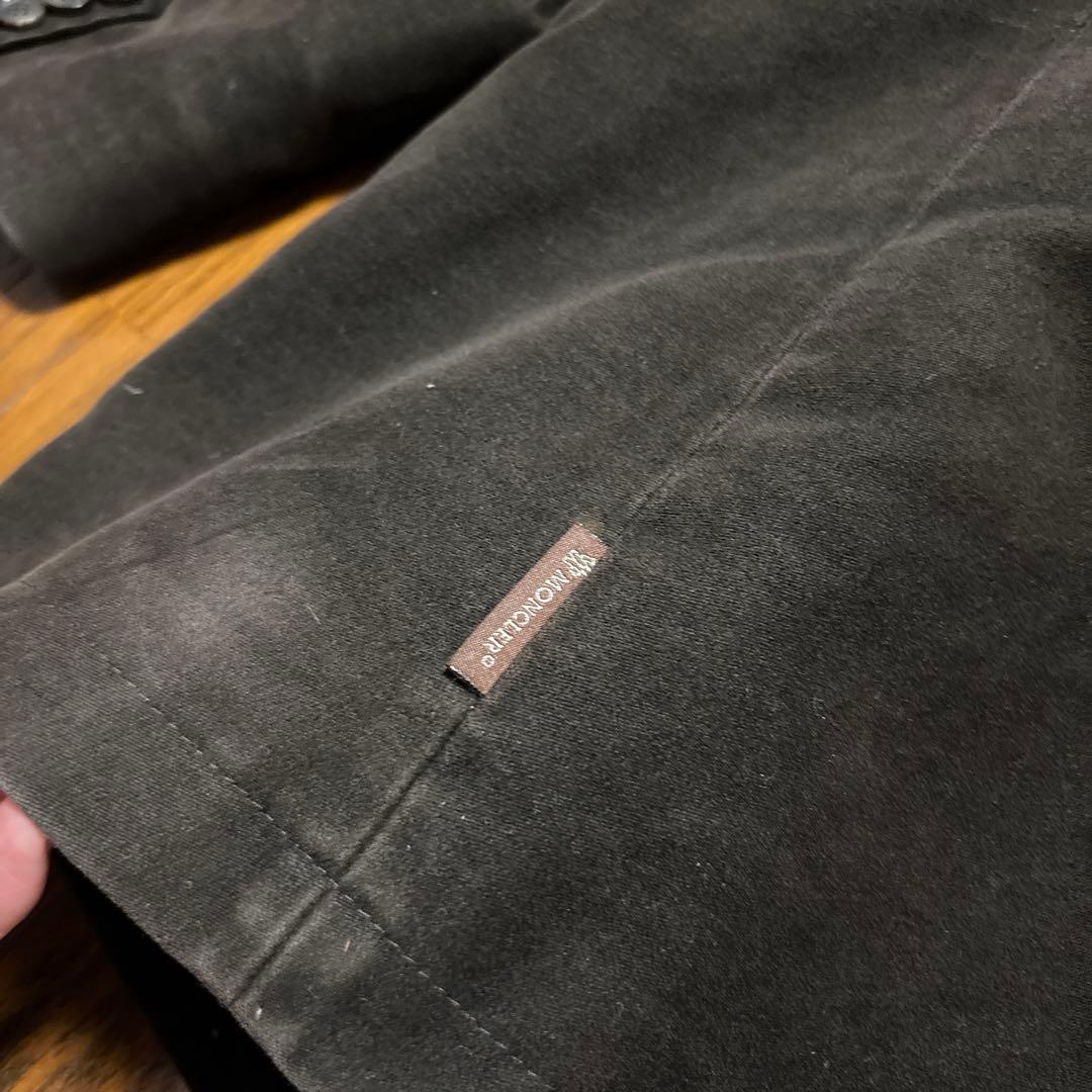 MONCLER ダークブラウン コットンモールスキンカバーオールテーラード