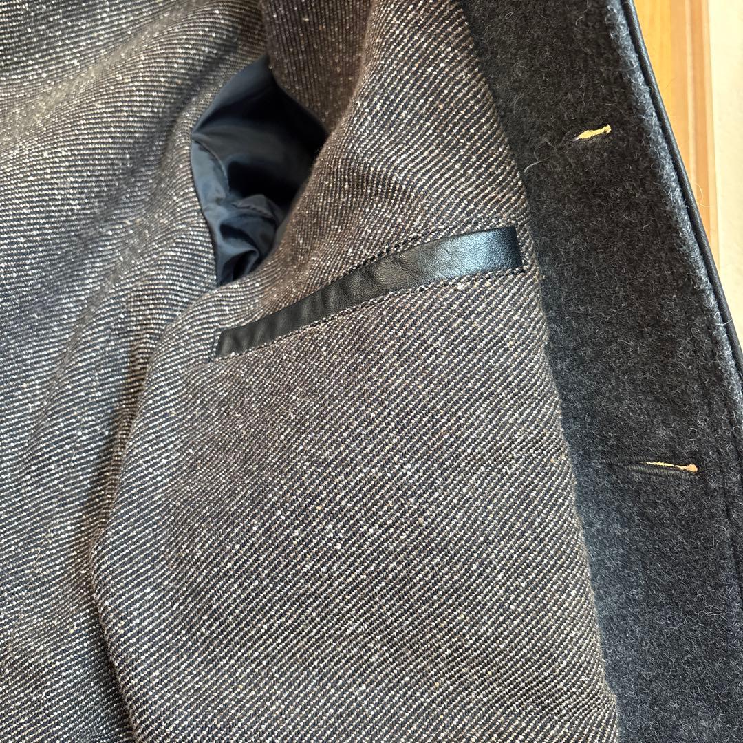 BY GLADHAND ウール ダークグレー コート ボタン留め