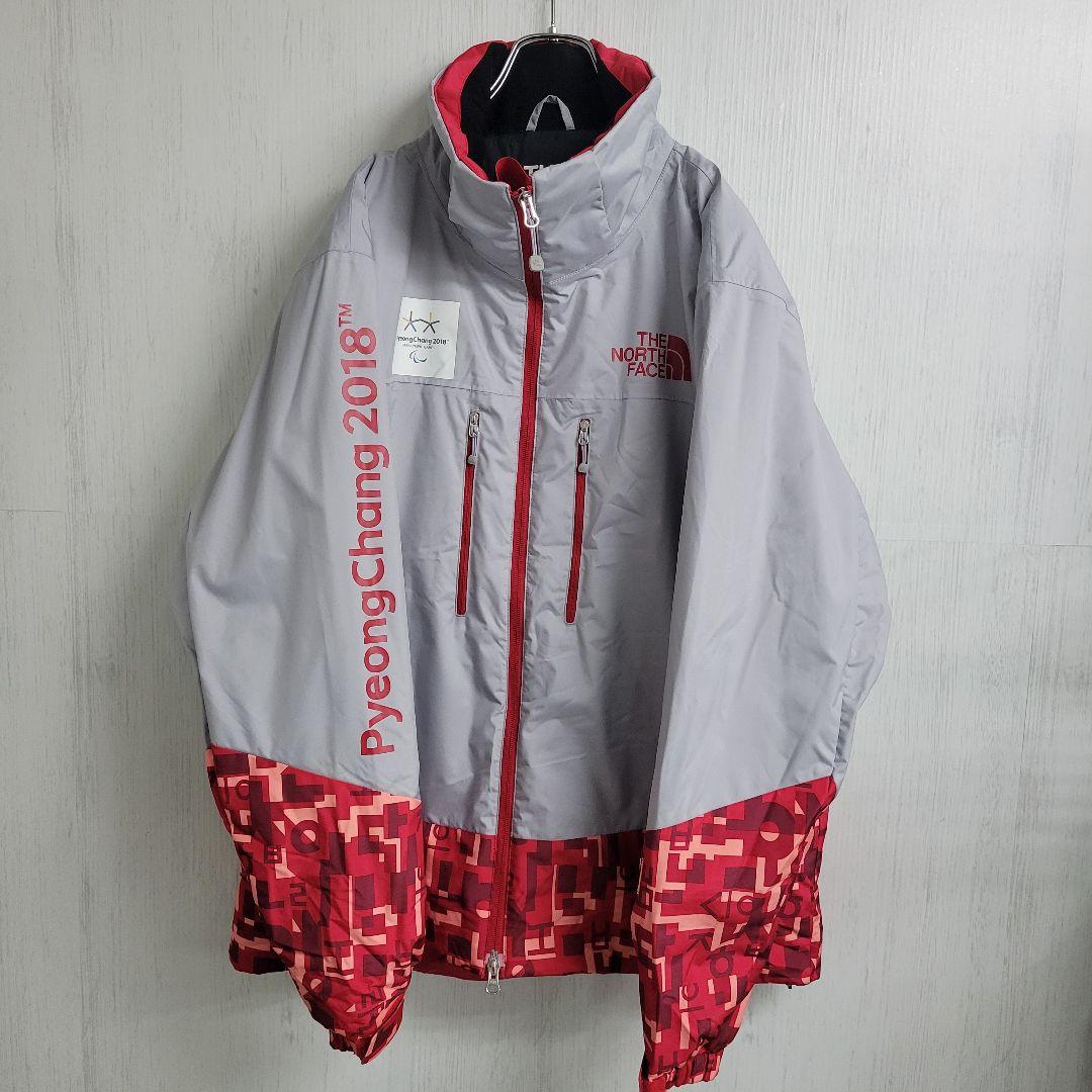 《希少》ザノースフェイス☆平昌オリンピックモデル　スキーウェア　XL　グレー　赤
