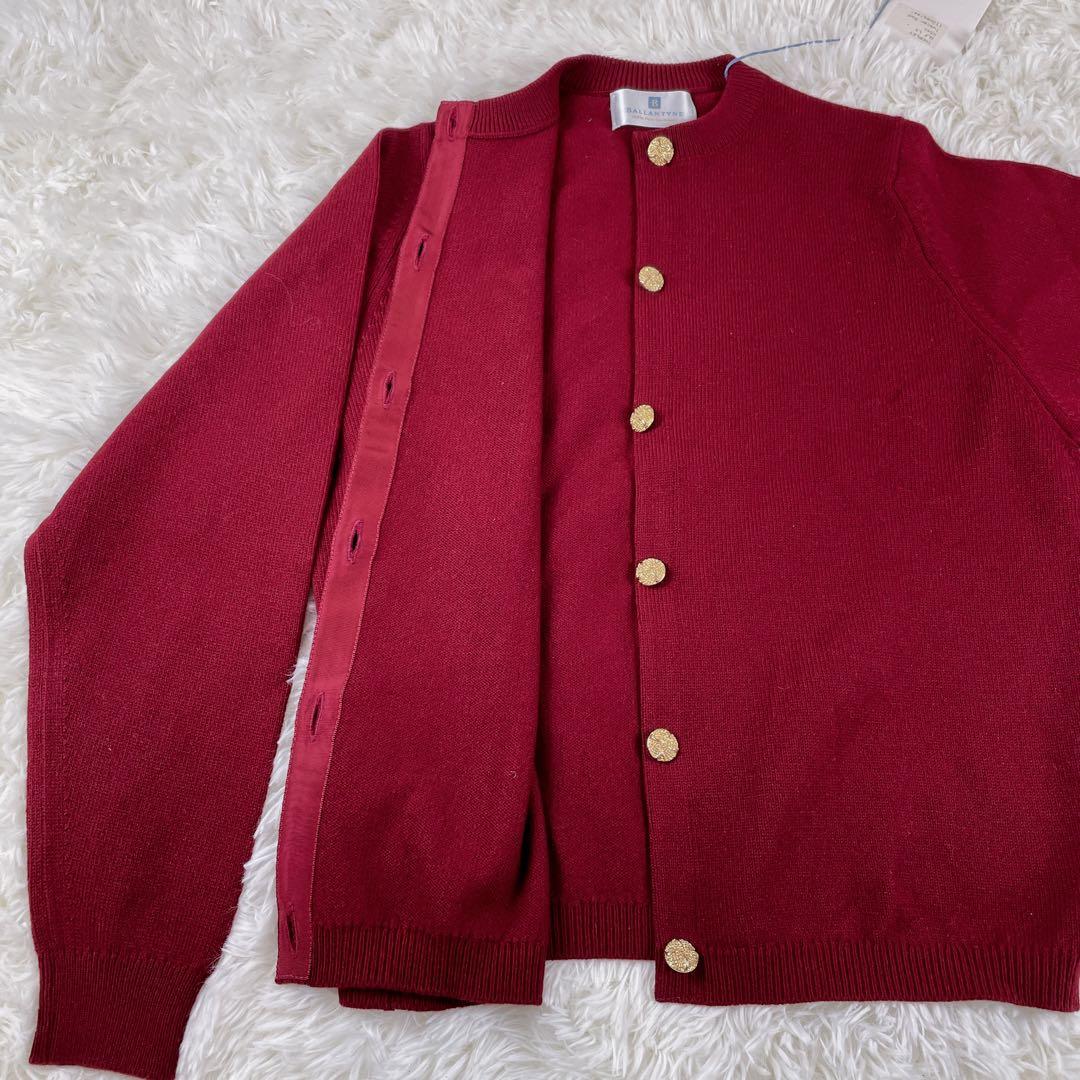 【極美品】BALLANTYNE カシミア100% ニット　カーディガン　赤　44