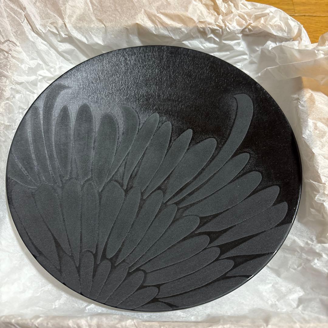 赤木明登さん作　天廣皿6.5寸黒菊