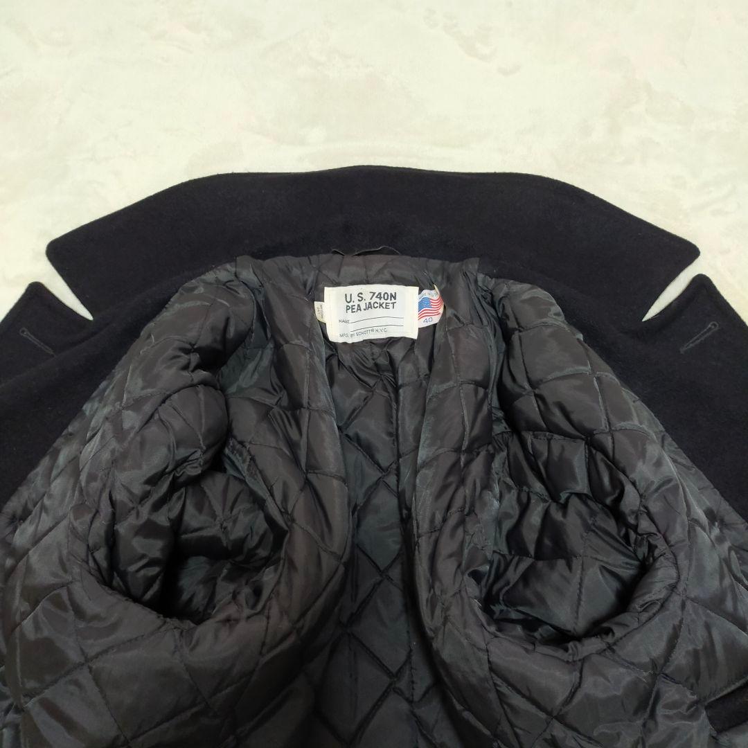 美品　USA製　SCHOTT　U.S.740N　40サイズ　ブラック　ピーコート