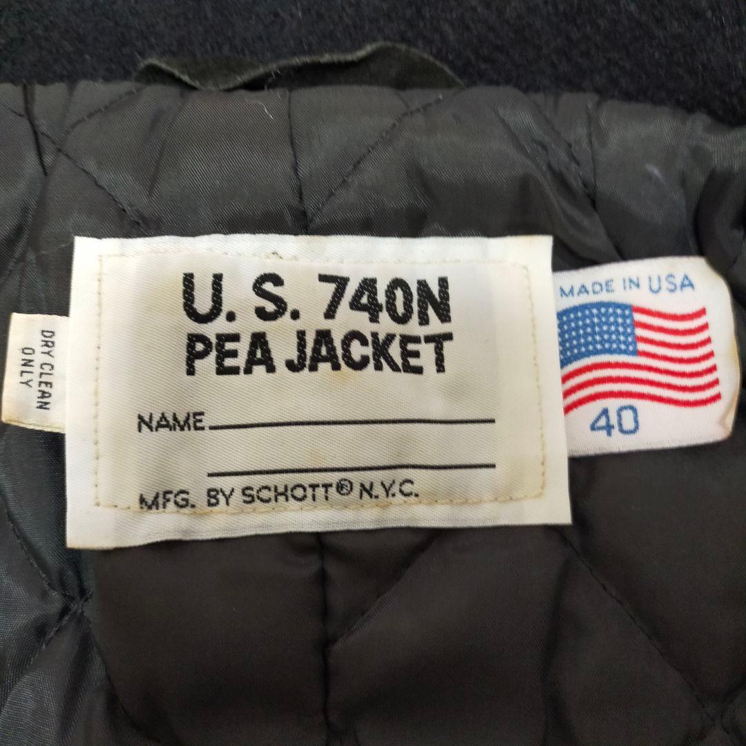 美品　USA製　SCHOTT　U.S.740N　40サイズ　ブラック　ピーコート