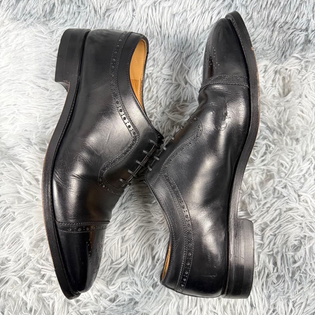 美品 SCOTCH GRAIN ストレートチップ メダリオン 黒 26cm 革靴