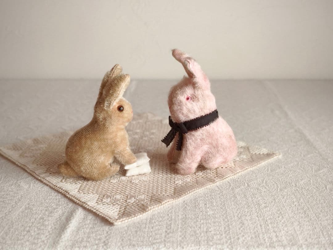 * vintage rabbit ୨୧ フォルムの可愛い ピンクの ウサちゃん