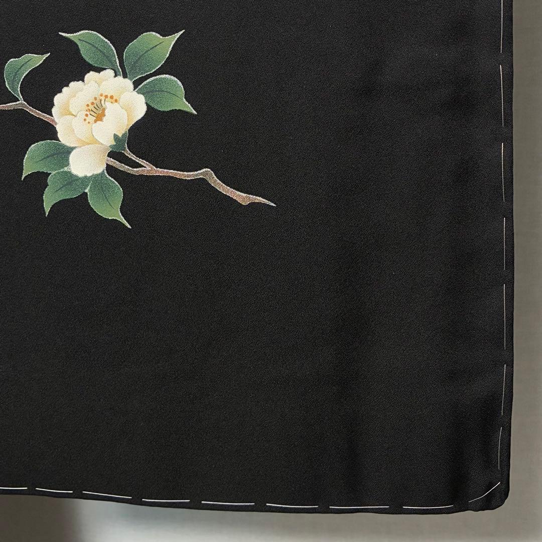 D230 訪問着　椿　正絹　着物　袷　しつけ糸付き未使用極美品