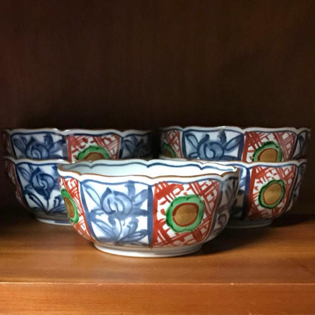 清水焼 手描小鉢 五客