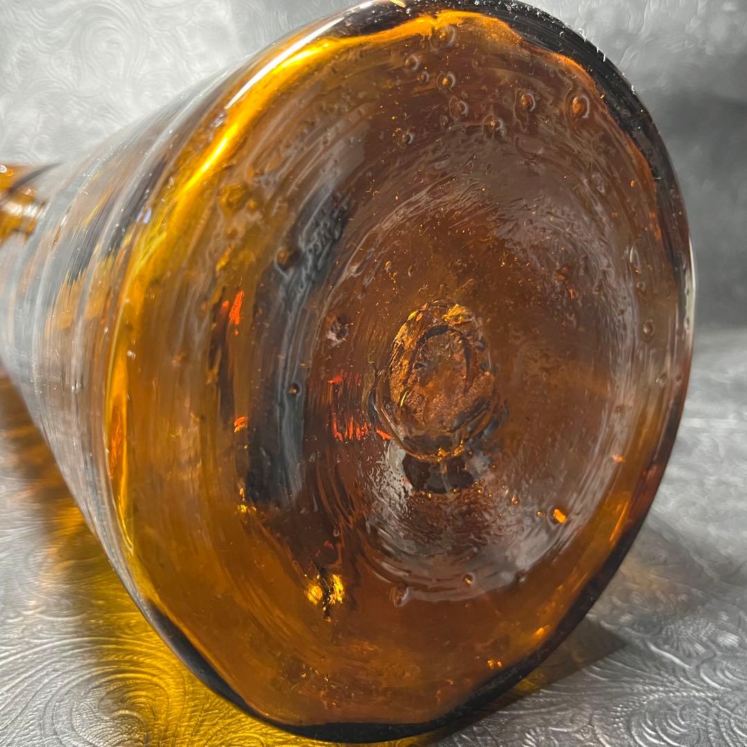 ☆アンティーク☆花瓶☆水差し☆存在感増し増しの琥珀色☆アンバーガラス☆