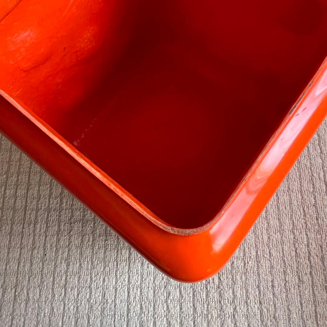 サイコロ型　ビンテージスツール　オレンジ