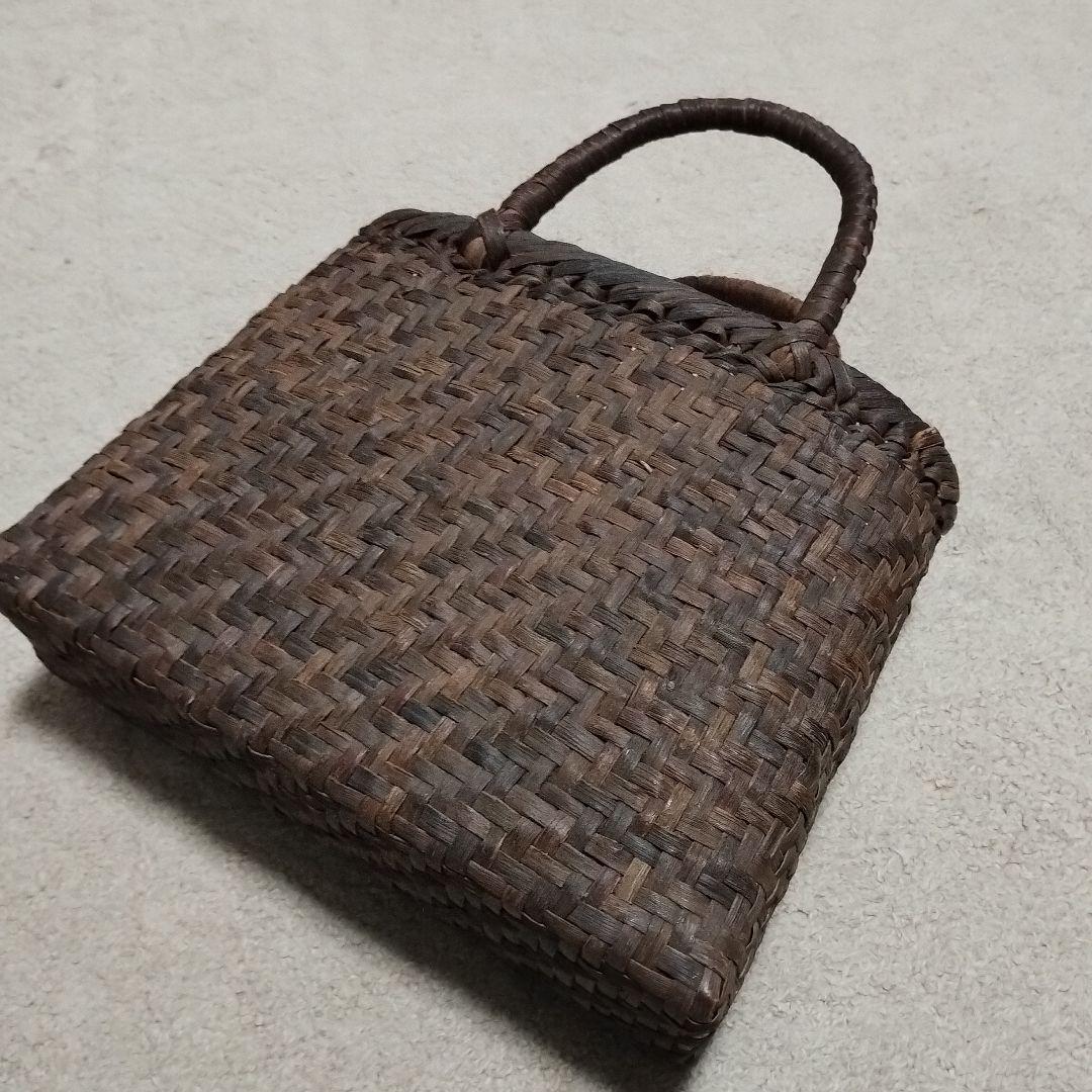 山葡萄の編み籠バッグ スクエア型