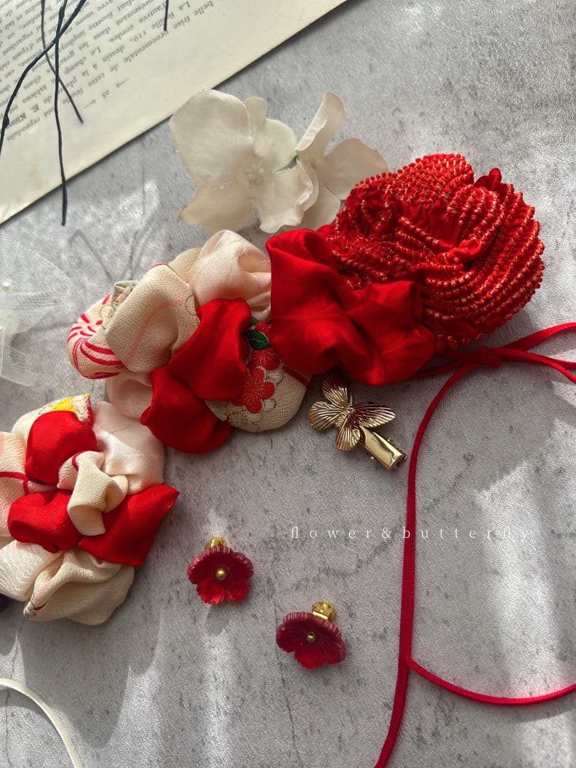 七五三　七五三髪飾り　ヘッドドレス　着物髪飾り　リメイク髪飾り　083