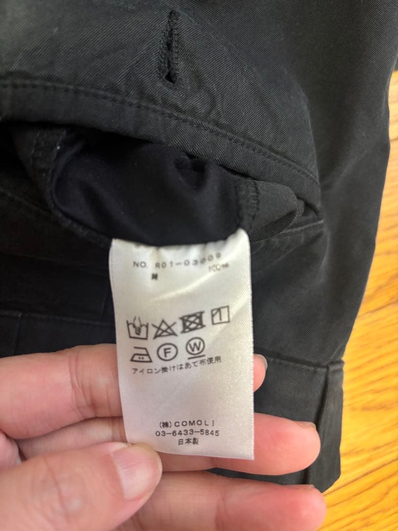 COMOLIコットンギャバ ウォッシュドパンツ NAVY 3