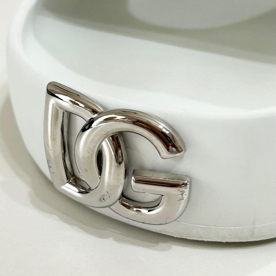 ドルチェ&ガッバーナ スライドサンダル 厚底 シルバーロゴ ホワイト 43