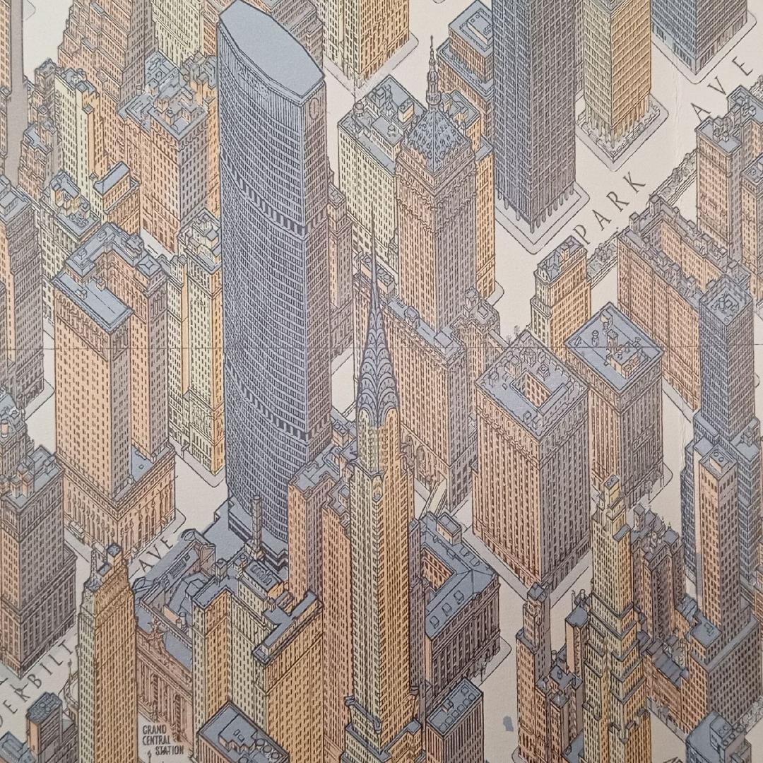 ニューヨーク 地図 超細密 鳥瞰図 マンハッタン ミッドタウン 1963ボルマン