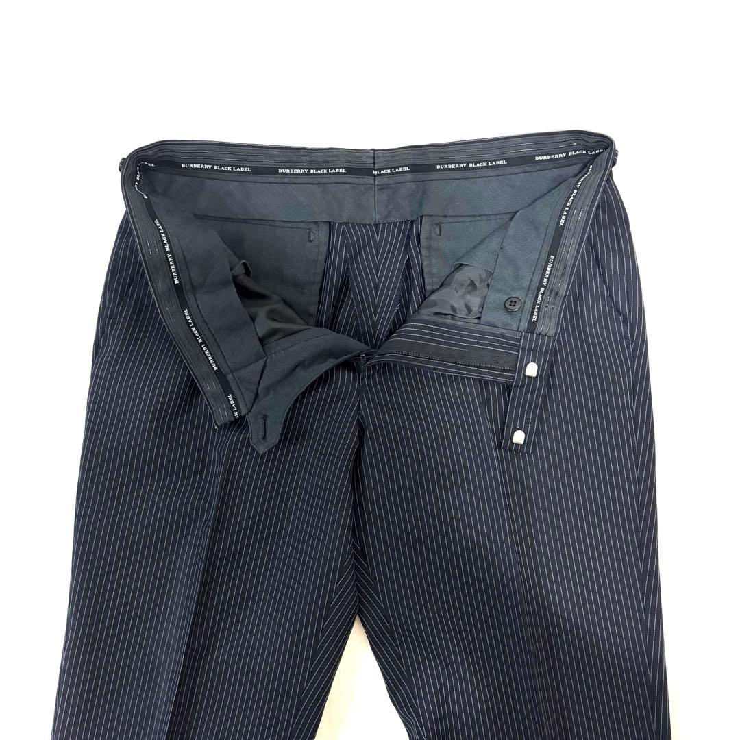 [希少]バーバリー ブラックレーベル ストライプ セットアップ スーツ ネイビー
