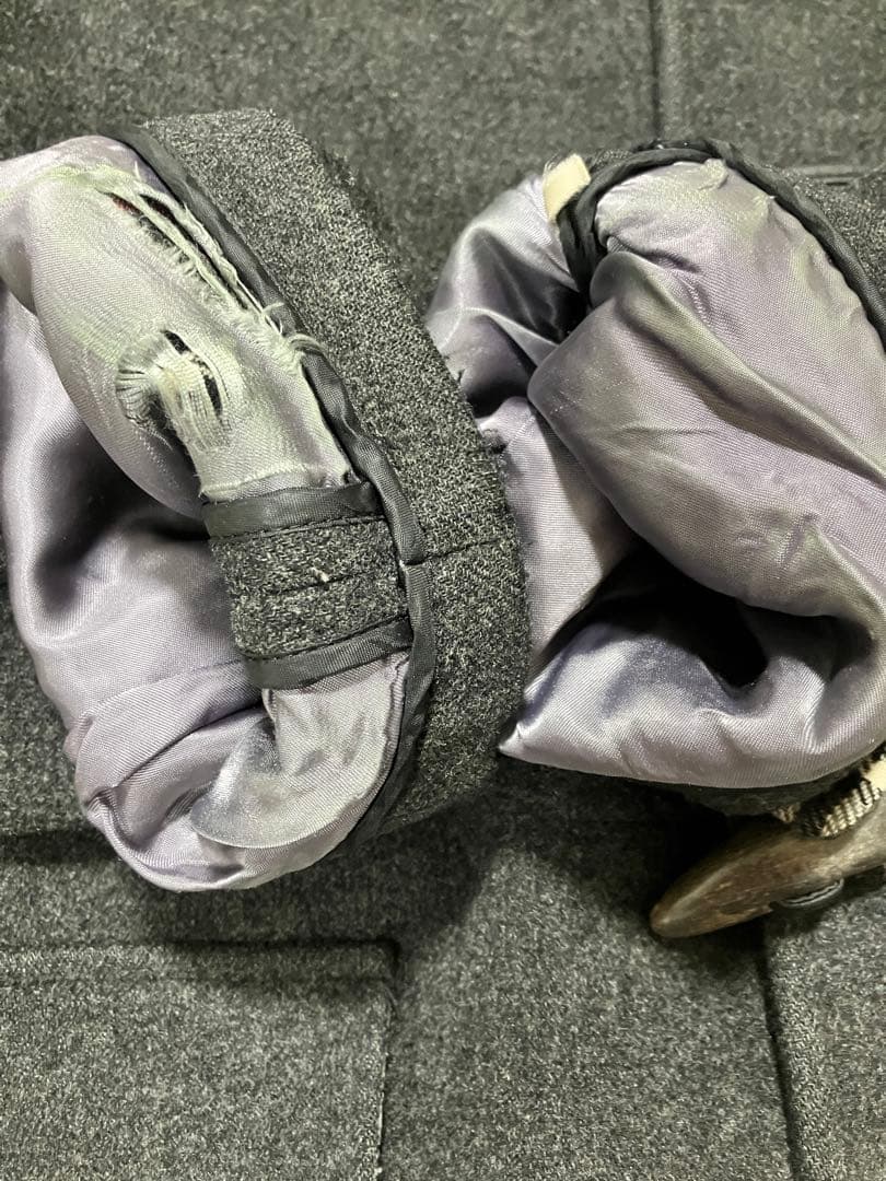 バーバリーブラックレーベル　ダッフルコート　ロング　ダークグレー　ダブルフェイス