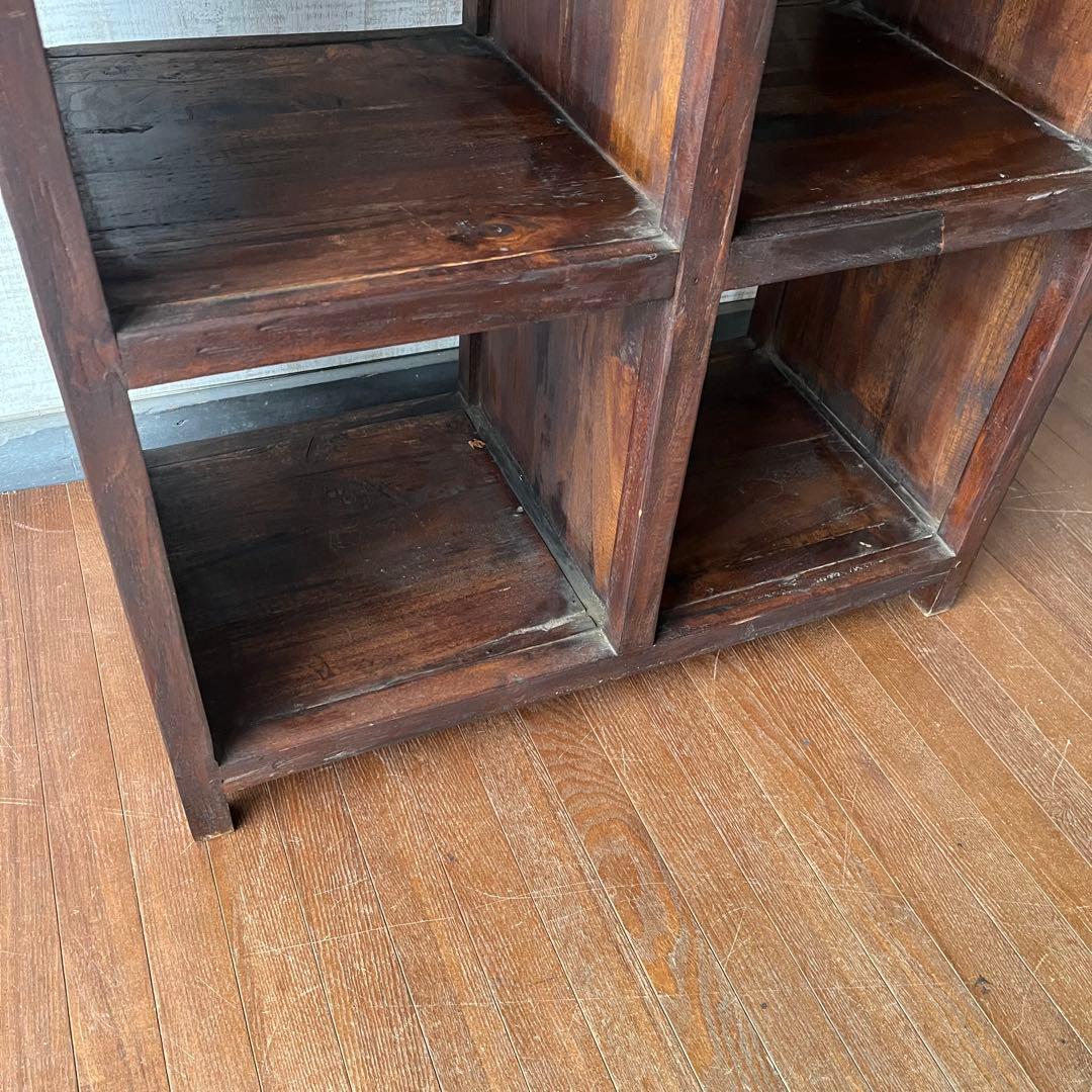 【アンティーク】木製 無垢材 ナチュラル オールドチーク 飾り棚 ラック 古家具