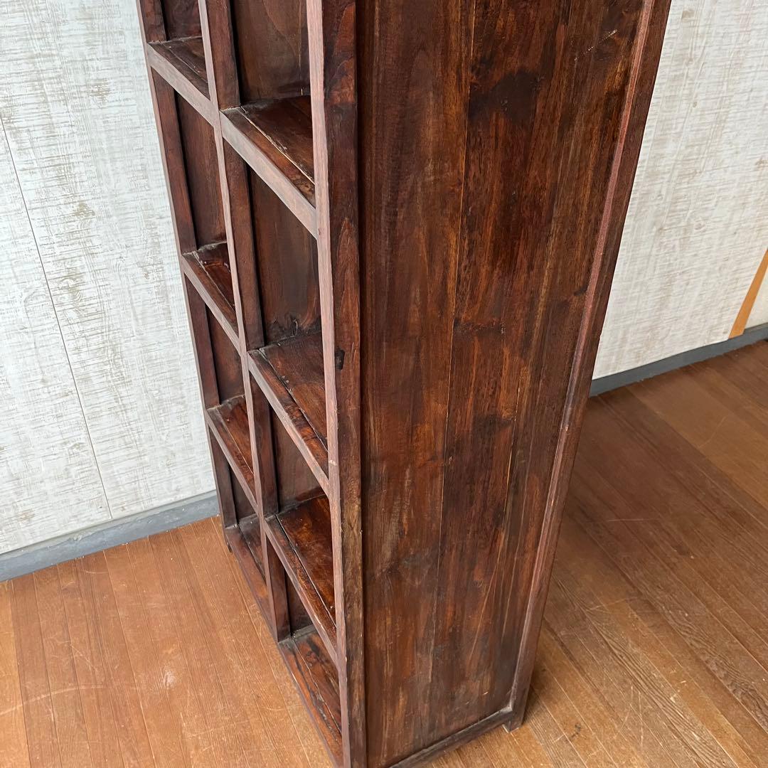【アンティーク】木製 無垢材 ナチュラル オールドチーク 飾り棚 ラック 古家具