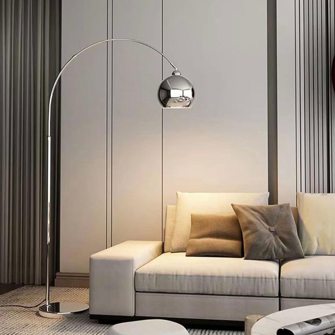 Dimmable アーチ型　フロアランプ　シルバー