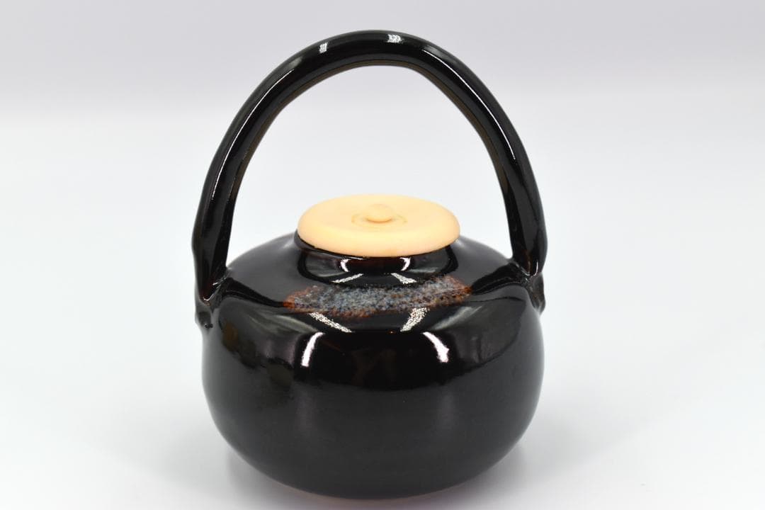 【真作保証】平安吉峯窯 浅見与し三作 四滴茶入 共箱付 京焼 茶道具 茶入れ